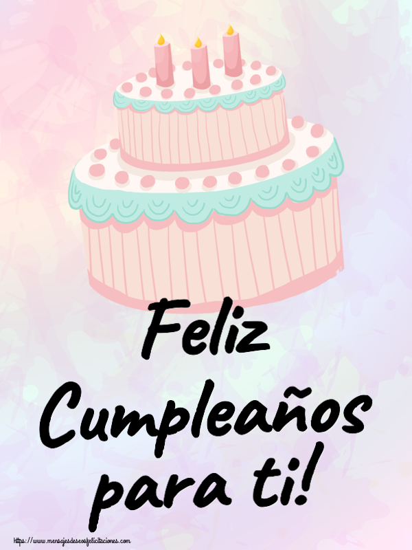 Felicitaciones de cumpleaños - 🎂 Feliz Cumpleaños para ti! ~ tarta rosa - mensajesdeseosfelicitaciones.com