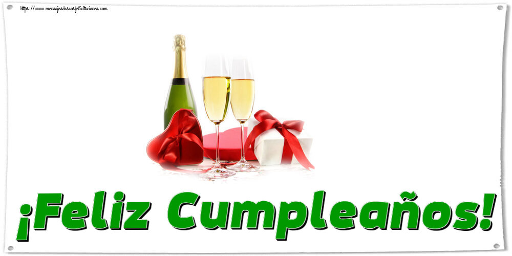 Felicitaciones de cumpleaños con champán - ¡Feliz Cumpleaños!