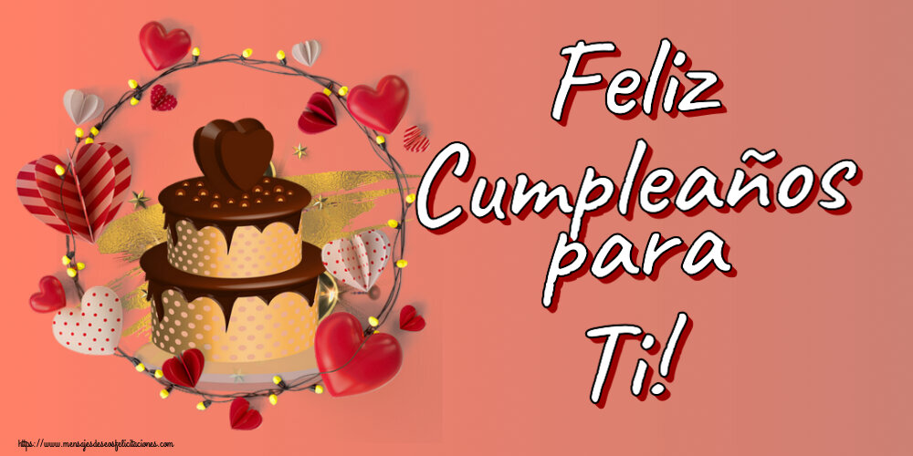 Cumpleaños Feliz Cumpleaños para Ti! ~ tarta de chocolate con corazones