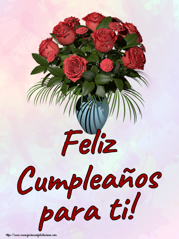 Feliz Cumpleaños para ti! ~ jarrón con rosas