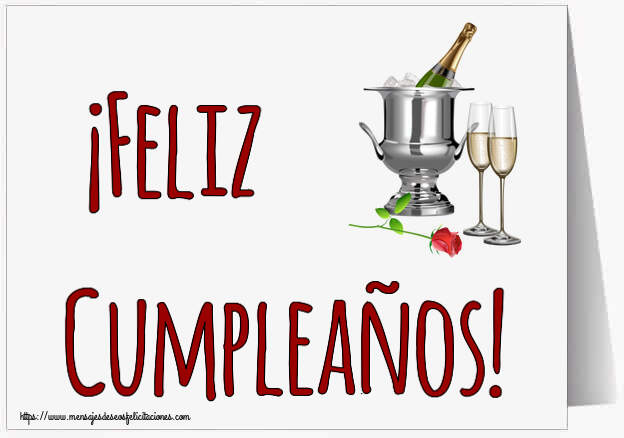 ¡Feliz Cumpleaños! ~ cubo de champán y rosa
