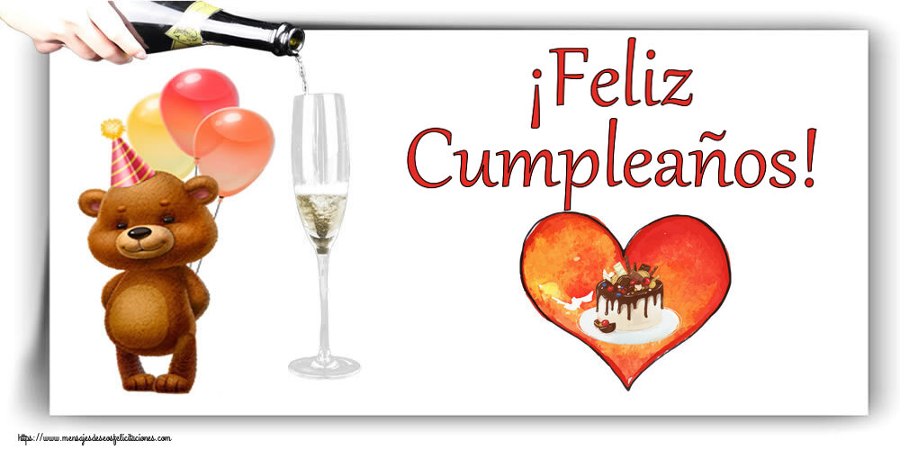 Felicitaciones de cumpleaños - ¡Feliz Cumpleaños! ~ tarta de caramelo en forma de corazón - mensajesdeseosfelicitaciones.com