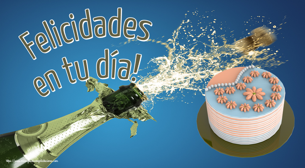 Felicitaciones de cumpleaños - Felicidades en tu día! ~ tarta con flores - mensajesdeseosfelicitaciones.com