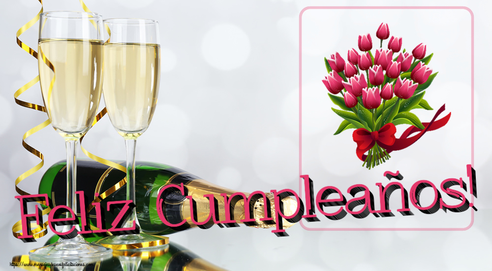 Felicitaciones de cumpleaños - Feliz Cumpleaños! ~ ramo de tulipanes - Clipart - mensajesdeseosfelicitaciones.com