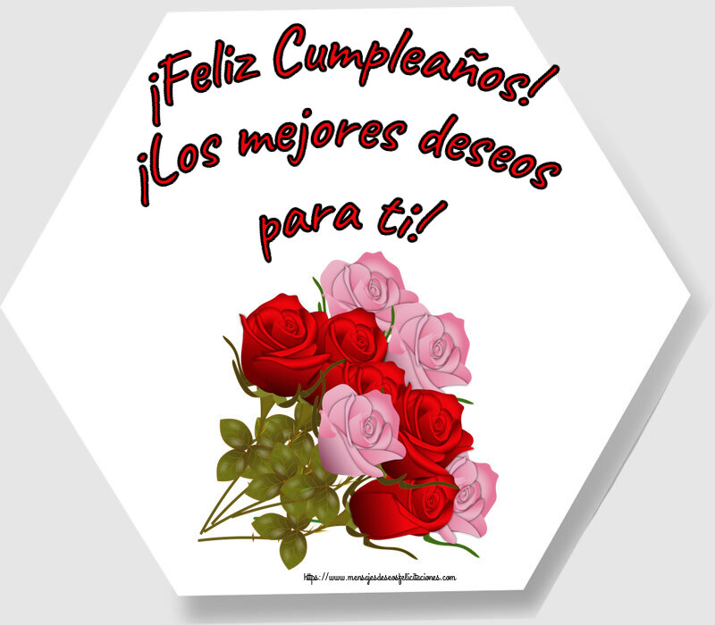 ¡Feliz Cumpleaños! ¡Los mejores deseos para ti! ~ nueve rosas