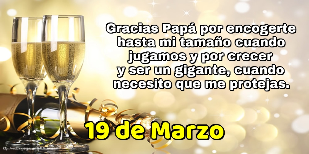 Felicitaciones para el Día del Padre - 19 de Marzo - Gracias Papá - mensajesdeseosfelicitaciones.com