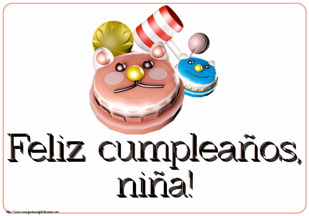 Felicitaciones para niños - Feliz cumpleaños, niña! ~ tarta divertidas para niños - mensajesdeseosfelicitaciones.com