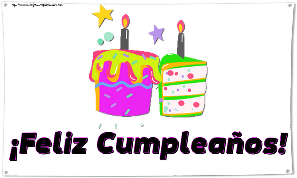Felicitaciones para niños - ¡Feliz Cumpleaños! ~ tartas con velas - mensajesdeseosfelicitaciones.com