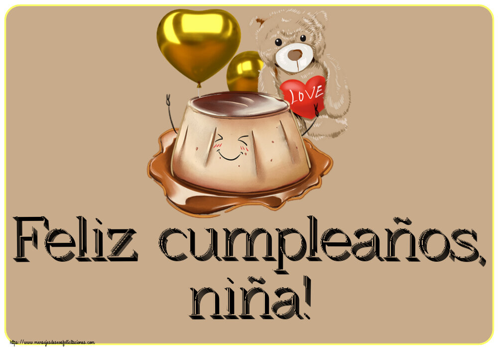 Felicitaciones para niños - Feliz cumpleaños, niña! ~ tarta de amor - mensajesdeseosfelicitaciones.com