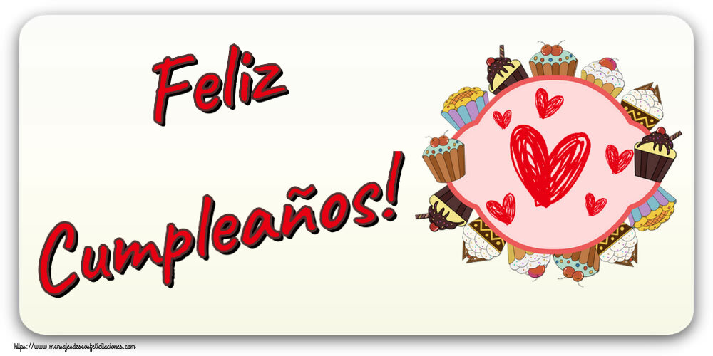 Felicitaciones para niños - Feliz Cumpleaños! ~ corazones y galletas - mensajesdeseosfelicitaciones.com