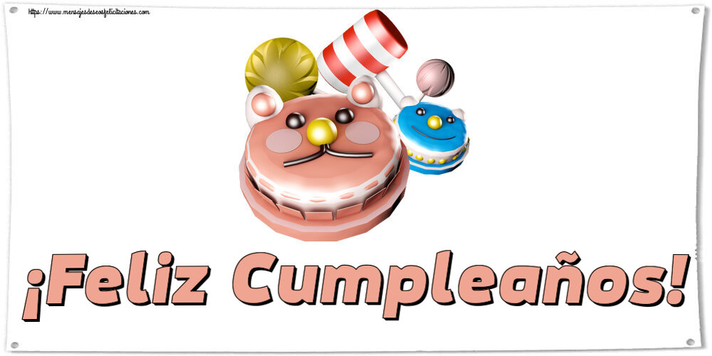 Felicitaciones para niños - ¡Feliz Cumpleaños! ~ tarta divertidas para niños - mensajesdeseosfelicitaciones.com