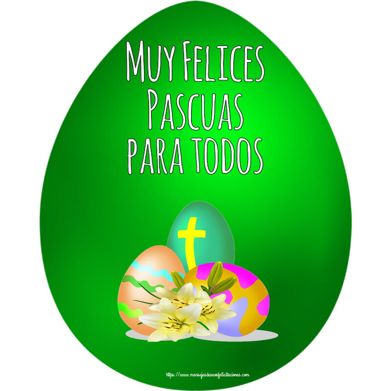 Felicitaciones de pascua - Muy Felices Pascuas para todos ~ huevos con cruz - mensajesdeseosfelicitaciones.com