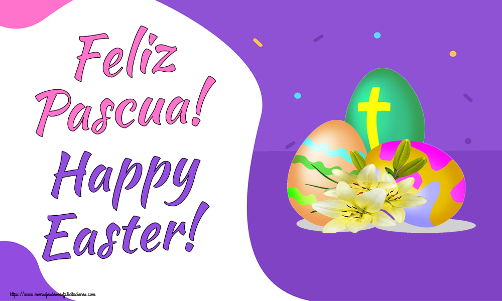 Felicitaciones de pascua - Feliz Pascua! Happy Easter! ~ huevos con cruz - mensajesdeseosfelicitaciones.com