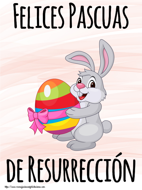 Pascua Felices Pascuas de Resurrección ~ conejito con un huevo en brazos