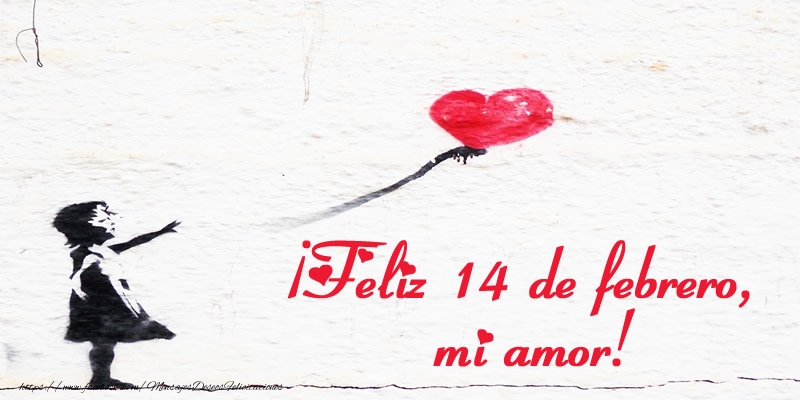 Felicitaciones de San Valentín - ¡Feliz 14 de febrero, mi amor! - mensajesdeseosfelicitaciones.com