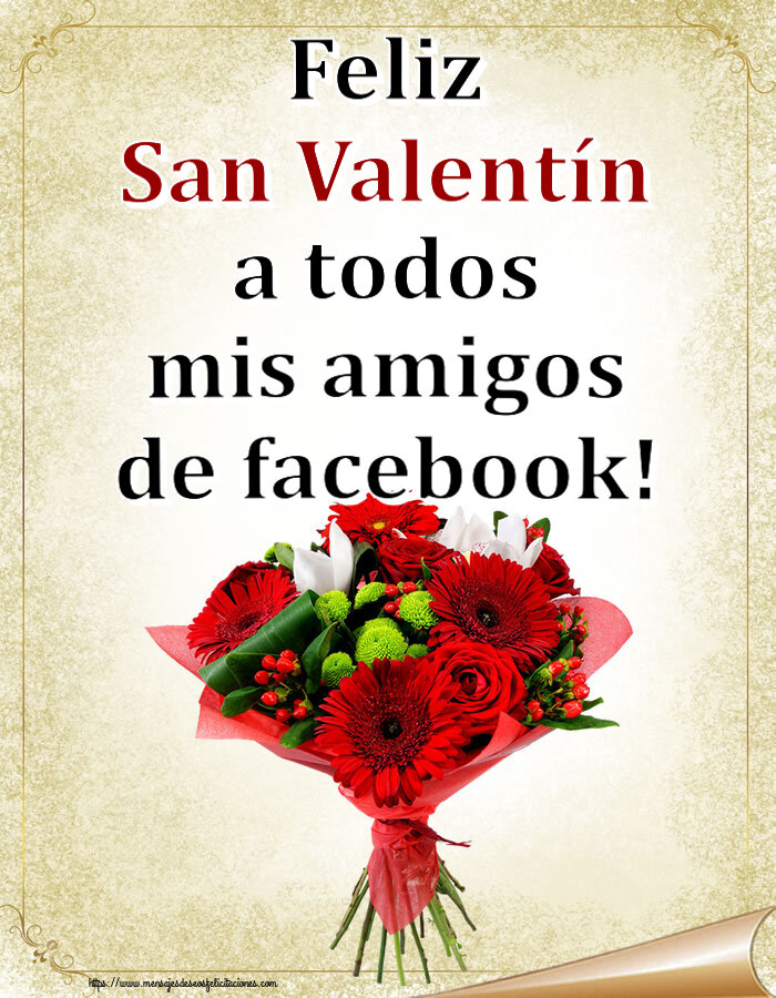 Felicitaciones de San Valentín - Feliz San Valentín a todos mis amigos de facebook! ~ ramo de gerberas - mensajesdeseosfelicitaciones.com