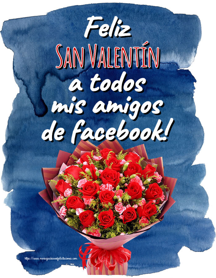Felicitaciones de San Valentín - Feliz San Valentín a todos mis amigos de facebook! ~ rosas rojas y claveles - mensajesdeseosfelicitaciones.com