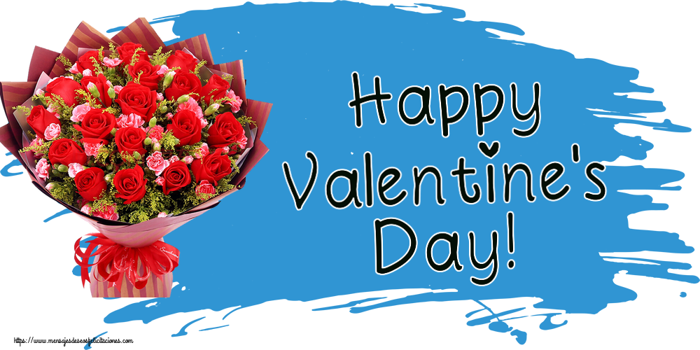 Felicitaciones de San Valentín - Happy Valentine's Day! ~ rosas rojas y claveles - mensajesdeseosfelicitaciones.com