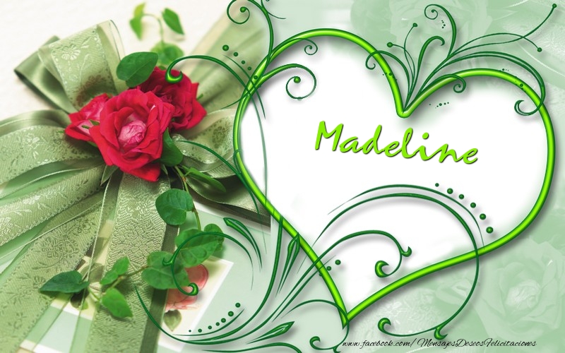Felicitaciones de amor - Corazón & Rosas | Madeline