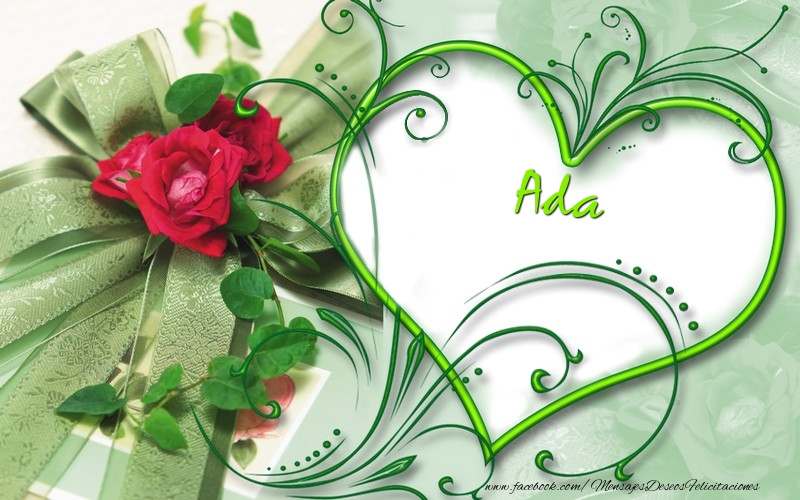 Felicitaciones de amor - Corazón & Rosas | Ada