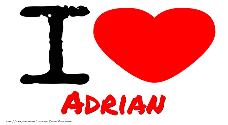 Felicitaciones de amor - Corazón | I Love Adrian