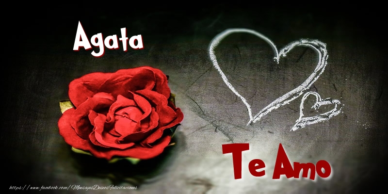 Felicitaciones de amor - Corazón & Rosas | Agata Te Amo