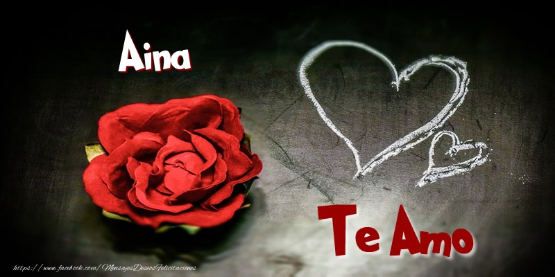 Felicitaciones de amor - Corazón & Rosas | Aina Te Amo