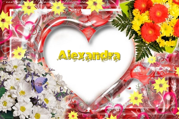 Felicitaciones de amor - Corazón & Flores | Alexandra