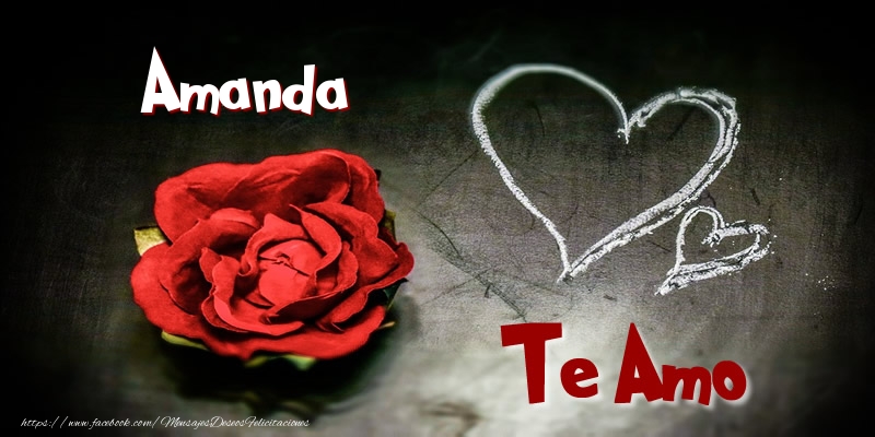Felicitaciones de amor - Corazón & Rosas | Amanda Te Amo