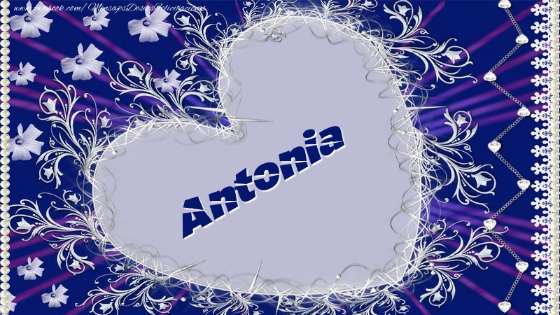 Felicitaciones de amor - Corazón | Antonia