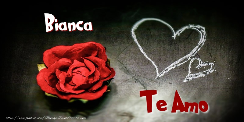 Felicitaciones de amor - Corazón & Rosas | Bianca Te Amo