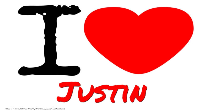 Felicitaciones de amor - Corazón | I Love Justin