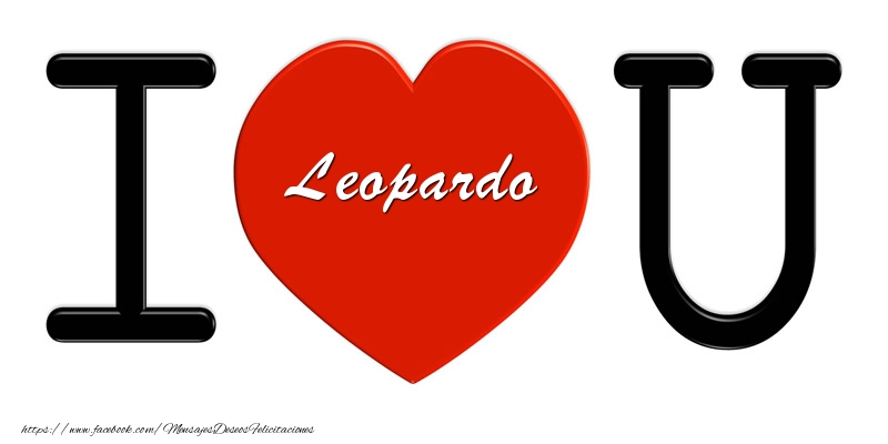 Felicitaciones de amor - Corazón | Leopardo I love you!
