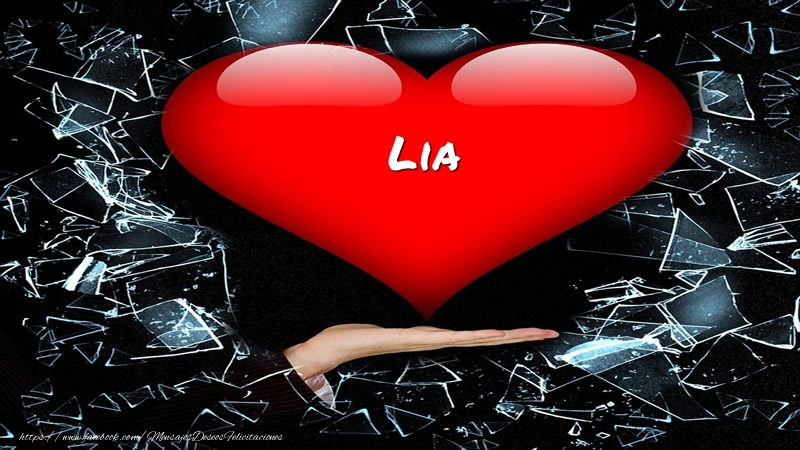 Felicitaciones de amor - Corazón | Tarjeta Lia en corazon!