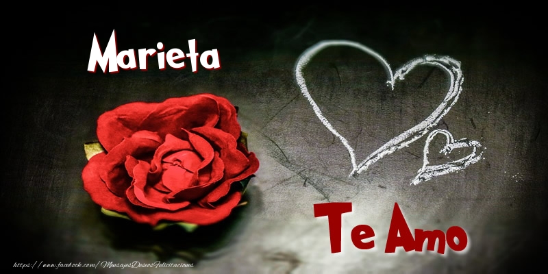Felicitaciones de amor - Corazón & Rosas | Marieta Te Amo