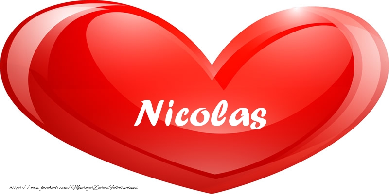 Felicitaciones de amor - Corazón | Nicolas en corazon!