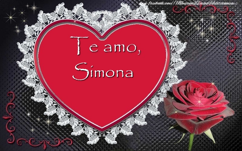 Felicitaciones de amor - Corazón | Te amo Simona!
