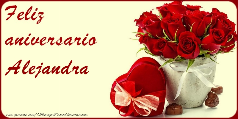 Felicitaciones de aniversario - Rosas | Feliz Aniversario Alejandra!