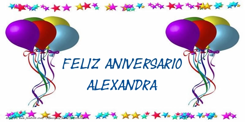 Felicitaciones de aniversario - Globos | Feliz aniversario Alexandra