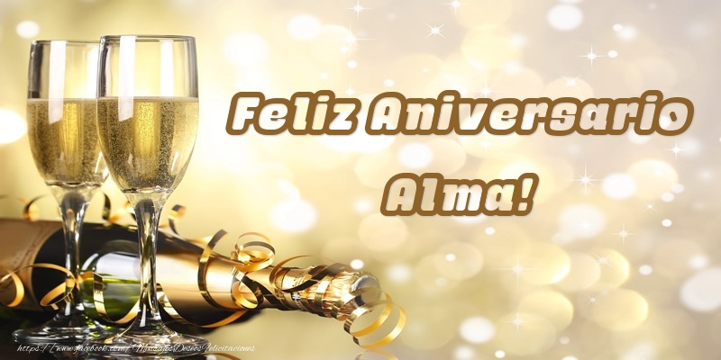 Felicitaciones de aniversario - Champán | Feliz Aniversario Alma!
