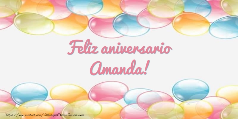Felicitaciones de aniversario - Globos | Feliz aniversario Amanda!