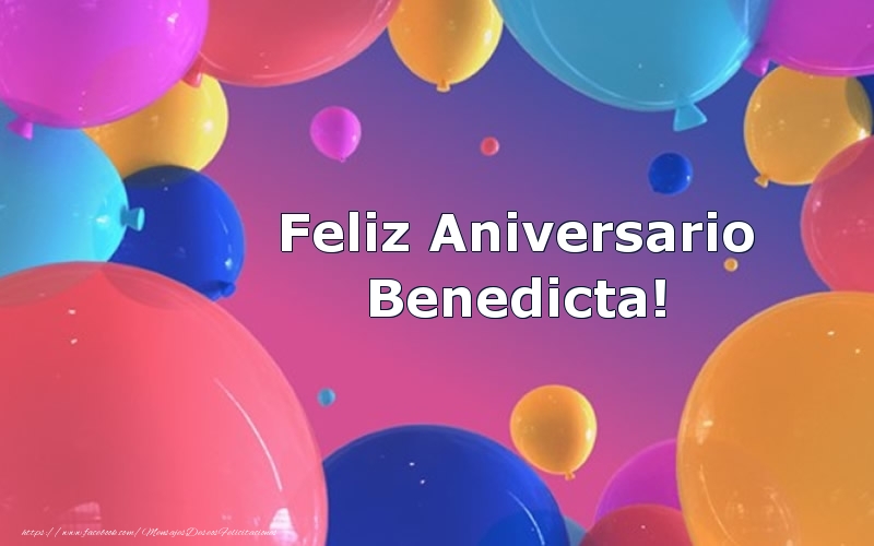 Felicitaciones de aniversario - Globos | Feliz Aniversario Benedicta!