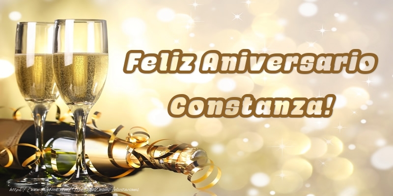 Felicitaciones de aniversario - Champán | Feliz Aniversario Constanza!
