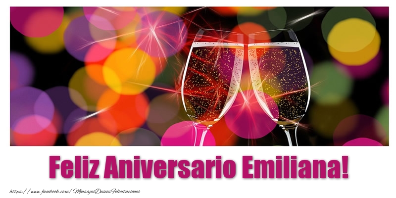 Felicitaciones de aniversario - Champán | Feliz Aniversario Emiliana!