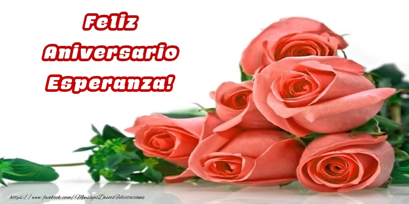 Felicitaciones de aniversario - Rosas | Feliz Aniversario Esperanza!