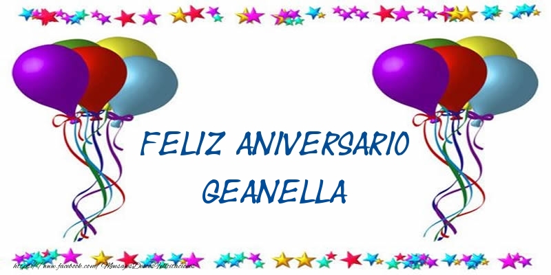 Felicitaciones de aniversario - Globos | Feliz aniversario Geanella