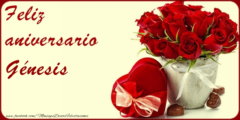 Felicitaciones de aniversario - Rosas | Feliz Aniversario Génesis!
