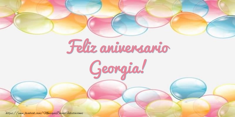 Felicitaciones de aniversario - Feliz aniversario Georgia!