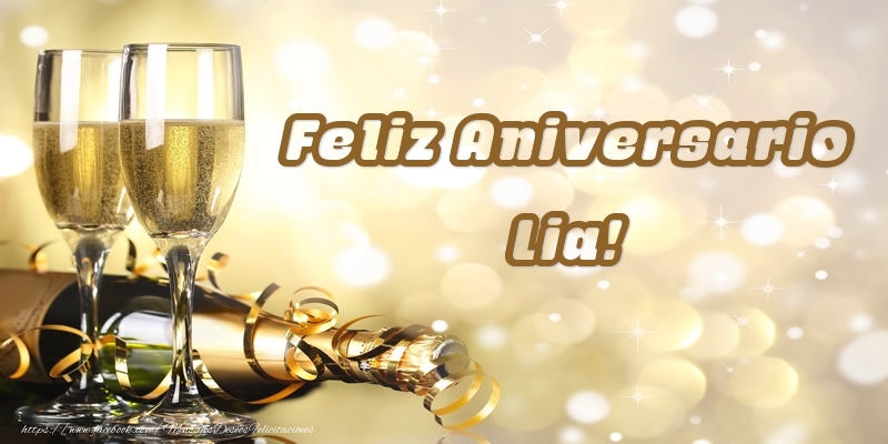 Felicitaciones de aniversario - Champán | Feliz Aniversario Lia!