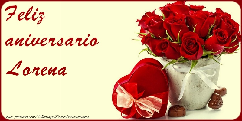 Felicitaciones de aniversario - Rosas | Feliz Aniversario Lorena!